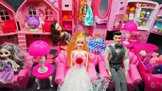 11 Minutes Satisfying with Unboxing Barbie Princess Pink Kitchen,Rock Bed Play Set Review Toys｜ASMR