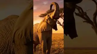 Cinematic African Elephant at Sunset National Geographic Style Wildlife Scene #forestelephant