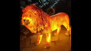 Outdoor Decoration Life Size Sculpture Large Simulated Lion Statue Fiberglass Animal Decoration
