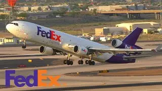 AWESOME FedEx McDonnell Douglas MD-11 N601FE Take-off - Phoenix Sky Harbor Airport (PHX/KPHX)