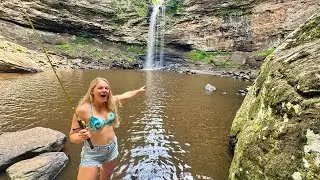 She Caught The WATERFALL MONSTER!!! It Scared Everyone Away....
