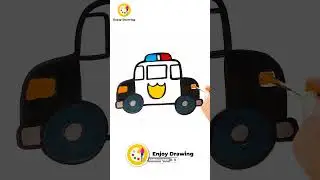 POLICE CAR Drawing: How to Draw A POLICE CAR EASY for Kids Step by step | ENJOY DRAWING