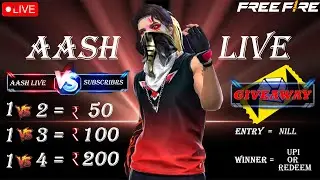 🔴 Free Fire Custom Room Live | Play With AASH LIVE | Giveaway in ₹ + Diamonds | Solo Vs Squad
