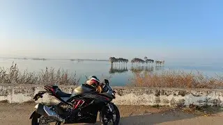 Morning  Ride To Yellampalli Dam..!! 🖤🏍️🌊