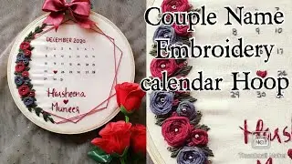 Hand Embroidery calendar Hoop💖 #embroidery#wovenroses#short#handembroidery#hoopartembroidery