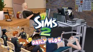 👮Sims 2 Vlog🚔 The daily routine of officer Evelyn: have breakfast, go to work, work out at the gym🕶️