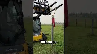 Smart way of removing a fence post! 🧠👀  -  🎥 pro_pull_post_puller