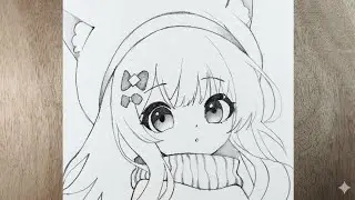 Cute Anime Girl Drawing 🩷 | For beginners 