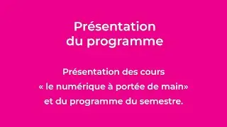 Pr&eacute;sentation des cours 