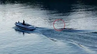 Drone filming boat followed by drone :-)