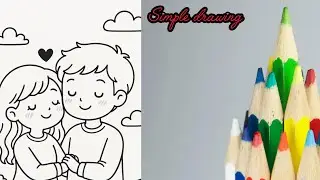 🥰 Cute Romantic couple sketch|Drawing for beginners 🤞#trending #drawing #art #shorts 
