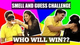 smell and guess challenge blindfold food guessing challenge | ANIRBAN ❤️ PAMPA