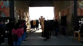 رهبان دير الانبا يحنس يستقبلون ابيهم الانبا دوماديوس بالالحان وسعف النخيل بعد الاعتراف بالدير