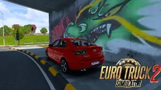 Driving a Car in Euro Truck Simulator 2 Mazda 3