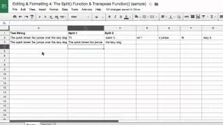 Editing & Formatting 4 - Split function