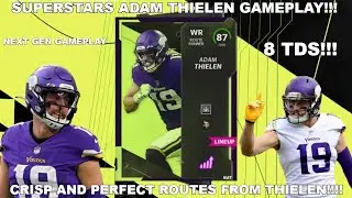 SUPERSTARS ADAM THIELEN GAMEPLAY!!! (8 TDS!!!) CRISP AND PERFECT ROUTES FROM ADAM THIELEN!!!