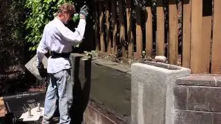 Stucco over block retaining walls