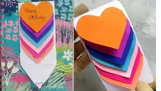 DIY- Birthday Greeting Card |Rainbow Waterfall Greeting Card|  Gift Card| Hand Made|Bibco Art Vista