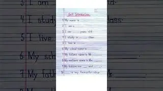 Self introduction worksheet for kids | myself for kindergarten #shorts