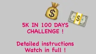 5K IN 100 DAYS MONEY CHALLENGE DETAILED INSTRUCTIONS 💸💰