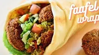 Falafel Wrap  / Pita Bread / Falafel /Hummus /Chilli Sauce / Salad - Full Recipe.