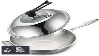 Kitchen Frying Pan Stainless Steel Wok Uncoated Non Stick Pan Induction Compatible Suitable