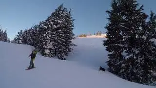 Backcountry ski tour before work