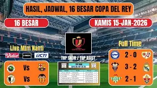 Hasil 16 besar copa del rey tadi malam.ALBACETE VS MADRID ~ REAL BETIS VS ELCHE