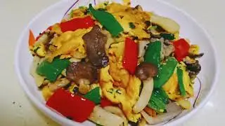 平菇鸡蛋怎么做好吃？掌握技巧，鲜香入味不出水！低脂少油更健康