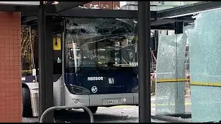 Bus crashed into New Lynn Train Station -- Auckland - NZ