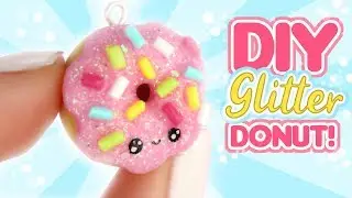 GLITTER DONUT CHARM -Cute Polymer Clay DIY! | Kawaii Friday