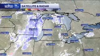 Accumulating snow today across Metro Detroit, January 16