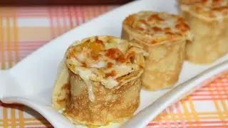 Crêpe Roulée Légumes & Béchamel - Rolled Pancake with Vegetables & Bechamel -  كريب رول