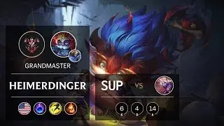 Heimerdinger Support vs Soraka - NA Grandmaster Patch 9.21