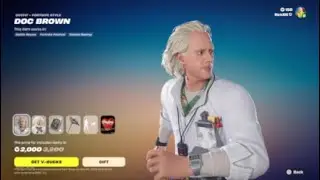 Fortnite Back to the future Doc Brown skin emote 🔥 or 🧊? #backtothefuture #docbrown  #fortnite #new 
