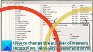 How to change the number of Memory Dump Files, Windows creates and saves