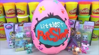 Giant Littlest Pet Shop LPS Surprise Egg Play Doh Filled with Cool toys from Minecraft MLP and More