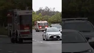 OCFA Engine 58 Responding To A Commercial Fire With Lots Of Horn #firefighter #shorts #subscribe
