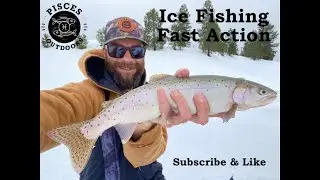 Fishing California Fast Action Fishing on the Ice for Cutthroat Trout, Sierra Nevada Mountains