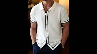 Contrast Color Trim Short Sleeve Shirt