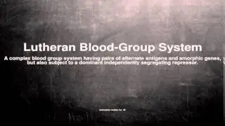 Medical vocabulary: What does Lutheran Blood-Group System mean