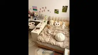 K-POP Style cozy room Makeover ✨🎀 #roomtour #bedroomdecor #youtubeshort #aesthetic #cozygirl #kpop