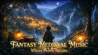 Medieval Fantasy Music for Relax, Focus & Study | Lights of Home in a Moonlit Valley