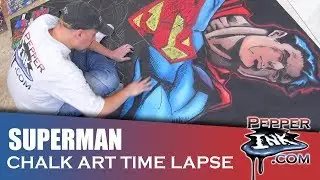 Superman Chalk Art Time Lapse - STEAMfest 2017