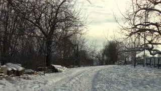 Spaziergang in Schnee in Beinberg