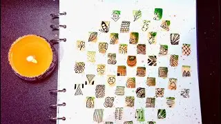 52 Watercolor Doodle Squares with City Night Lights &ndash; Mini Art & Evening Inspiration