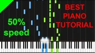 Martin Solveig feat Dragonette - Hello 50% speed piano tutorial