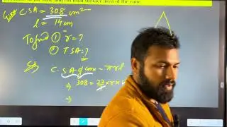 11.1 Q3 curve service area of a cone is 308 cm&sup2; and its length height is 14 cm. I.) Find number of 