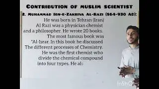 Contribution of muslim scientists in the field of chemistry