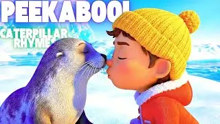 Winter Peekaboo Animals | Fun Winter Song for Kids | Caterpillar Rhymes